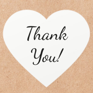 Elegant Calligraphy Thank You Heart Sticker
