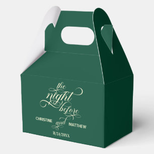 Elegant Calligraphy The Night Before Teal Wedding Favor Box