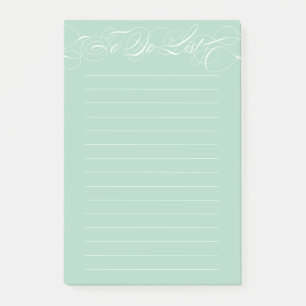 Elegant Calligraphy To Do List Mint Green Post-it Notes