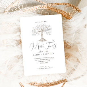 Elegant Calligraphy Watercolor Tree Family Reunion