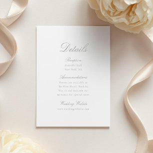 Elegant Calligraphy Wedding Details Card