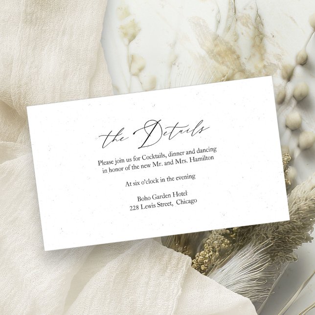 Elegant Calligraphy Wedding Details Enclosure Card (Creator Uploaded)