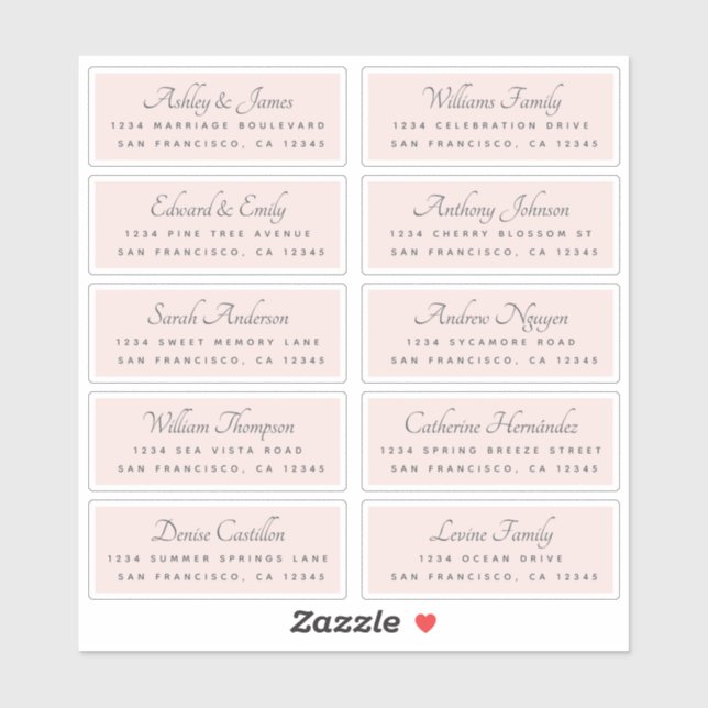 Elegant Calligraphy Wedding Guest Address Labels (Sheet)