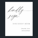 Elegant Calligraphy Wedding Guest Book Sign<br><div class="desc">Display this elegant modern romantic calligraphy wedding guestbook sign on your guest book table at your wedding and reception entrance. This elegant wedding gift table sign is perfect for a modern and romantic wedding. View more matching products below.</div>