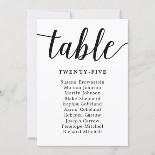 Elegant Calligraphy Wedding Guest Seating Card
