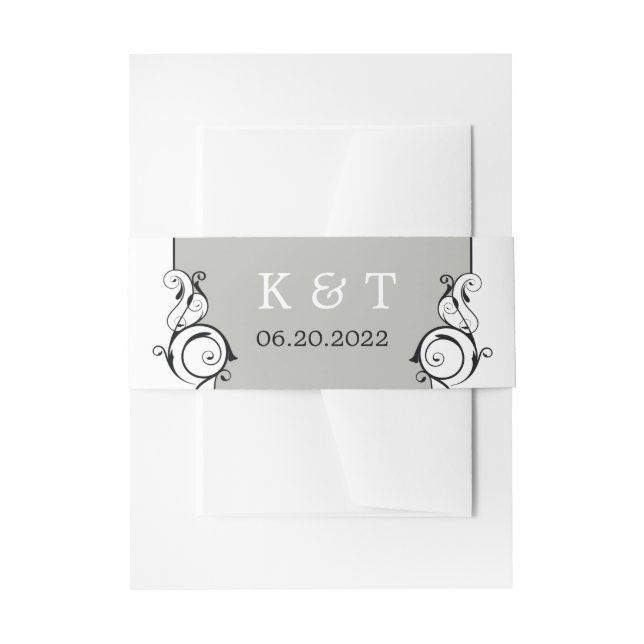 Elegant Calligraphy Wedding Invitation Belly Band (Front Example)