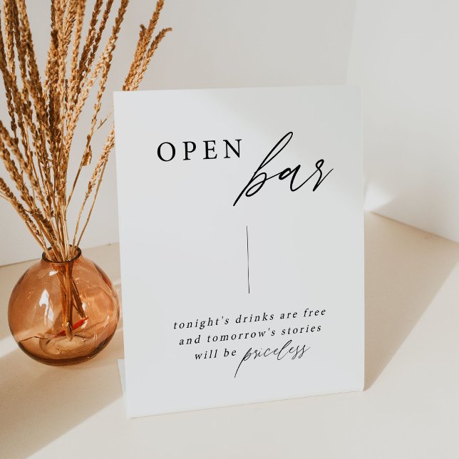 Elegant Calligraphy Wedding Open Bar Table Sign (Creator Uploaded)