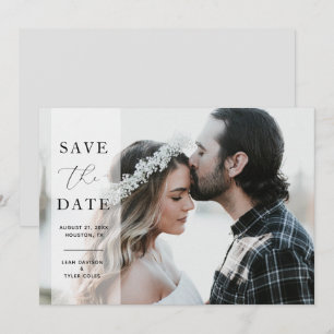 Elegant Calligraphy Wedding Photo Save the date 