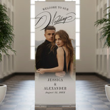 Elegant Calligraphy Wedding Photo Welcome