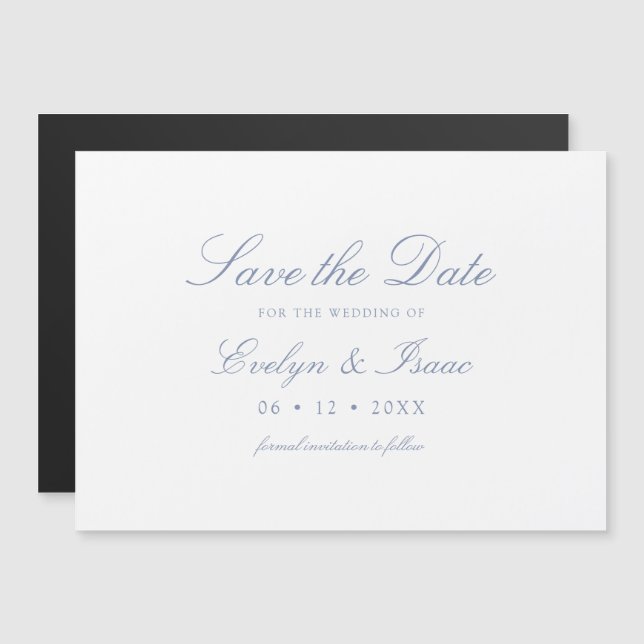 Elegant Calligraphy Wedding Save the Date Magnet (Front/Back)