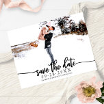 Elegant Calligraphy Wedding Save The Date Photo Postcard<br><div class="desc">Elegant Calligraphy Wedding Save The Date Photo Postcard</div>