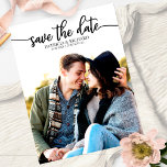 Elegant Calligraphy Wedding Save The Date Photo Postcard<br><div class="desc">Elegant Calligraphy Wedding Save The Date Photo Postcard</div>