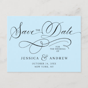 Elegant Calligraphy Wedding Save the Date Postcard
