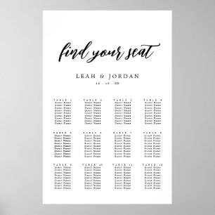 Elegant Calligraphy Wedding Seating Chart