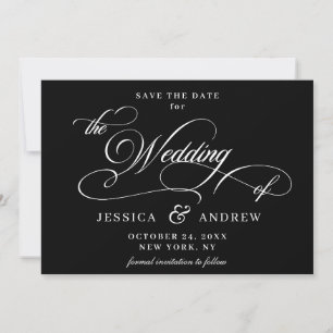 Elegant Calligraphy Wedding Simple Save the Date