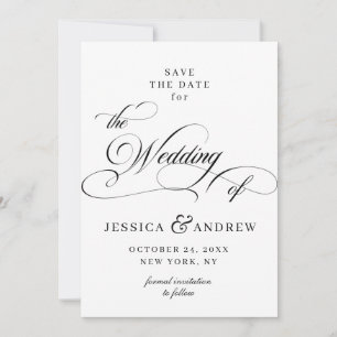 Elegant Calligraphy Wedding Simple Save the Date