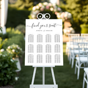 Elegant  Calligraphy Wedding Table Seating Chart