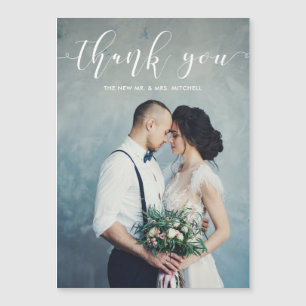 Elegant Calligraphy   Wedding Thank You Photo
