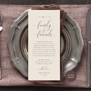 Elegant Calligraphy Wedding Thank You Table Card