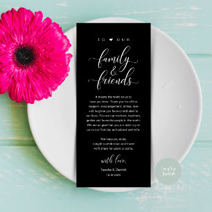 Elegant Calligraphy Wedding Thank You Table Card