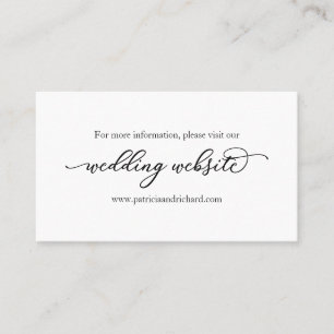 Elegant Calligraphy Wedding Website Business Card