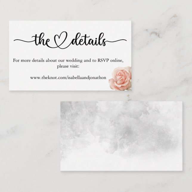 Elegant Calligraphy Wedding Website  Enclosure Car (Front/Back)