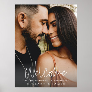 Elegant Calligraphy Wedding Welcome Sign Poster