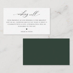Elegant Calligraphy Wedding Wishing Well Enclosure Card