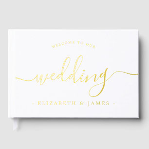 Elegant Calligraphy Welcome To Our Wedding  Guest Book