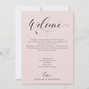 Elegant Calligraphy Welcome Wedding Itinerary Invitation