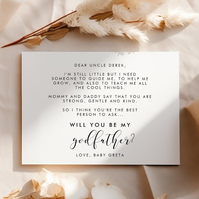 Elegant calligraphy Will you be my Godfather card (Creator Uploaded)