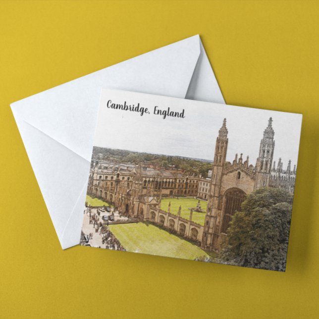 Elegant Cambridge England UK Panorama View Postcard (cambridge england postcard)