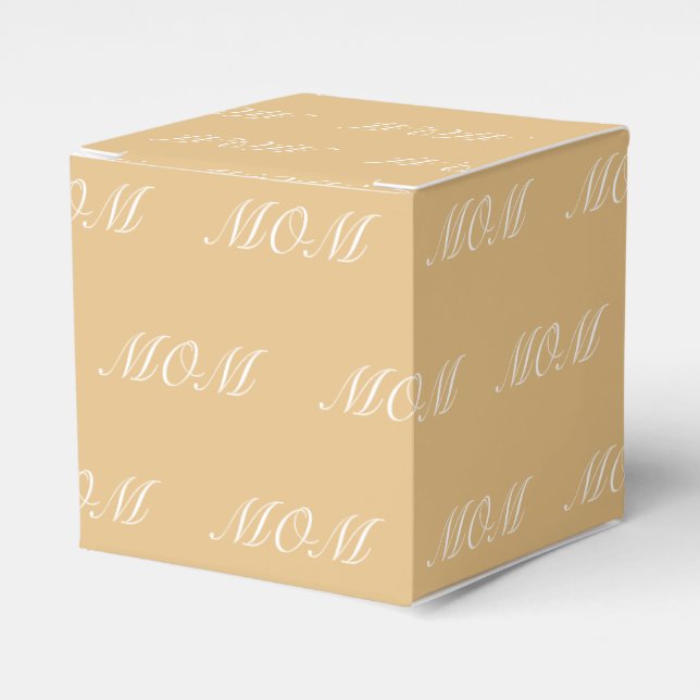 Elegant camel custom script name monogram chic favor box (Front Side)