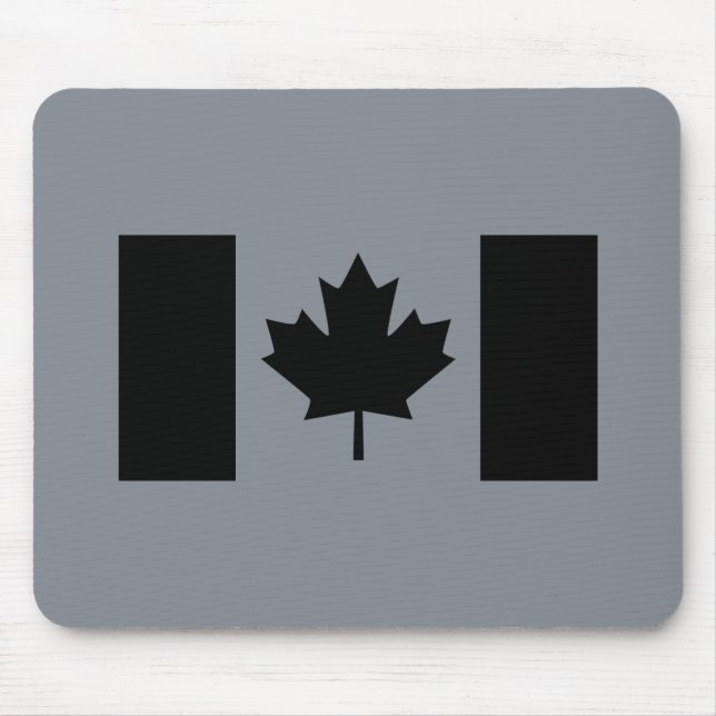 Elegant Canadian Flag in Black Mouse Pad (Front)