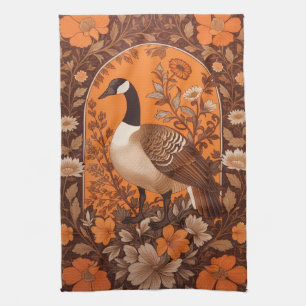 Elegant Canadian Goose William Morris Inspired Kitchen Towel