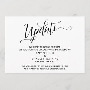 Elegant Cancelled Wedding Announcement Update