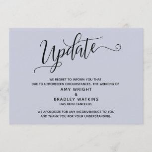 Elegant Cancelled Wedding Dusty Blue Announcement