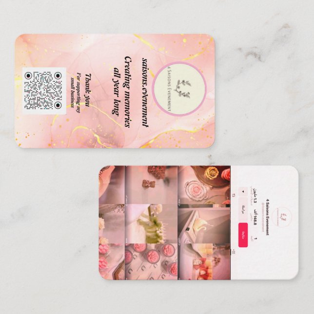 Elegant Candle Business Card | 4saisons.evenement (Front/Back)
