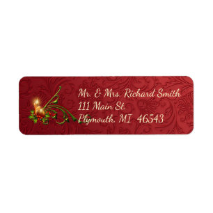 Elegant Candle Christmas Address Label
