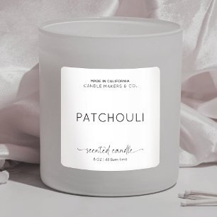 Elegant Candle Packaging Minimalist Black White Square Sticker