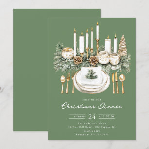 Elegant Candlelight Christmas Dinner Invite