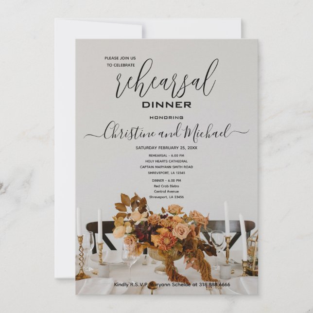 Elegant Candles Design Rehearsal Dinner Invitation (Front)