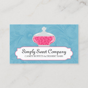 Elegant Candy and Dessert Buffet Business Card