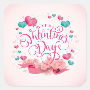 Elegant Candy Hearts Valentine's Day Sticker Seal
