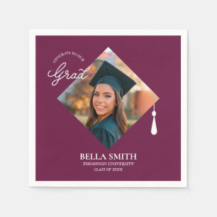 Elegant Cap Topper Custom Graduate Photo Keepsake  Napkin