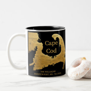 Elegant Cape Cod Beach House Decor Gift Two-Tone Coffee Mug