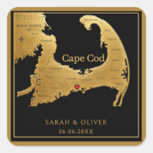 Elegant Cape Cod Map Wedding