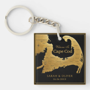 Elegant Cape Cod Wedding Welcome Keychain