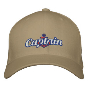 Elegant Captain Nautical Anchor Large Embroidery Embroidered Hat