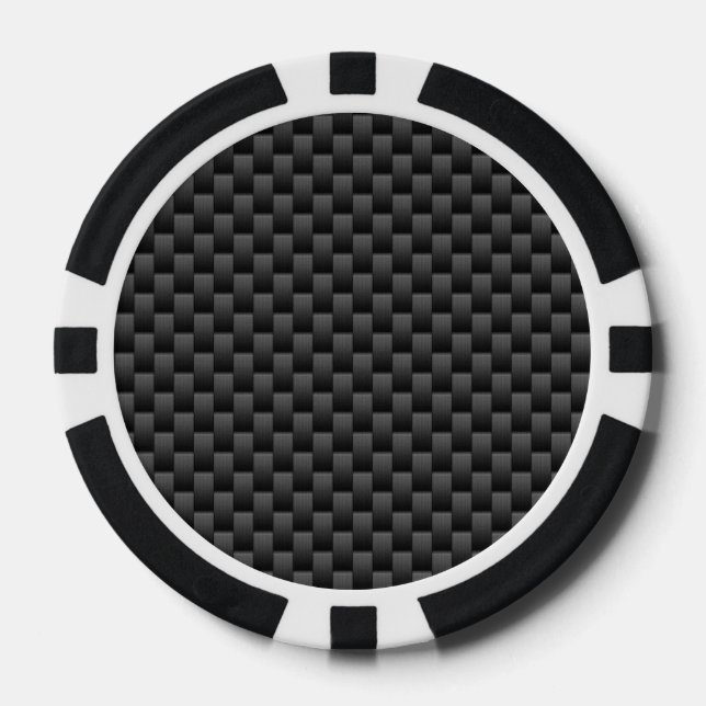 Elegant Carbon Fibre Style Print Background Poker Chips (Front)